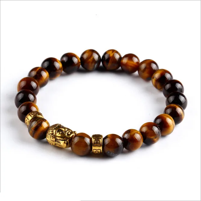 Black Lava Stone Buddha Beads Bracelets Rope Chain Natural Stone Bracelets For Women/ Men Jewelry