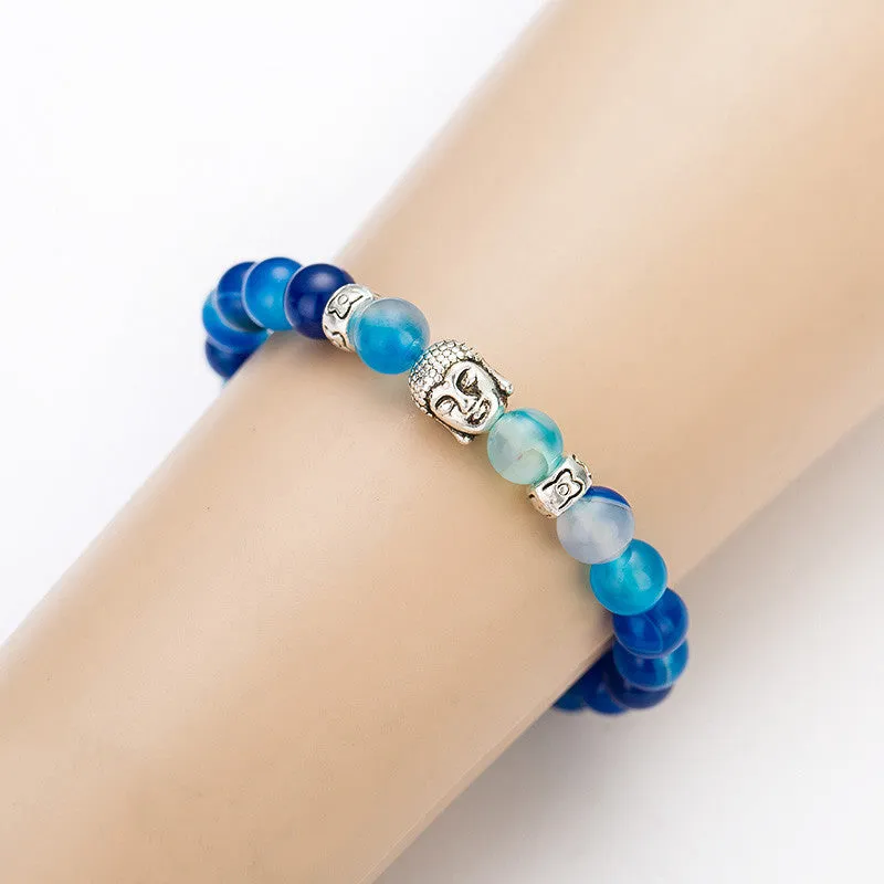 Black Lava Stone Buddha Beads Bracelets Rope Chain Natural Stone Bracelets For Women/ Men Jewelry