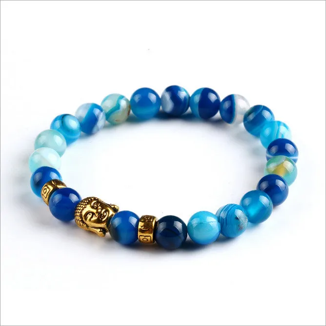 Black Lava Stone Buddha Beads Bracelets Rope Chain Natural Stone Bracelets For Women/ Men Jewelry