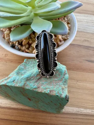 Black Onyx oval ring