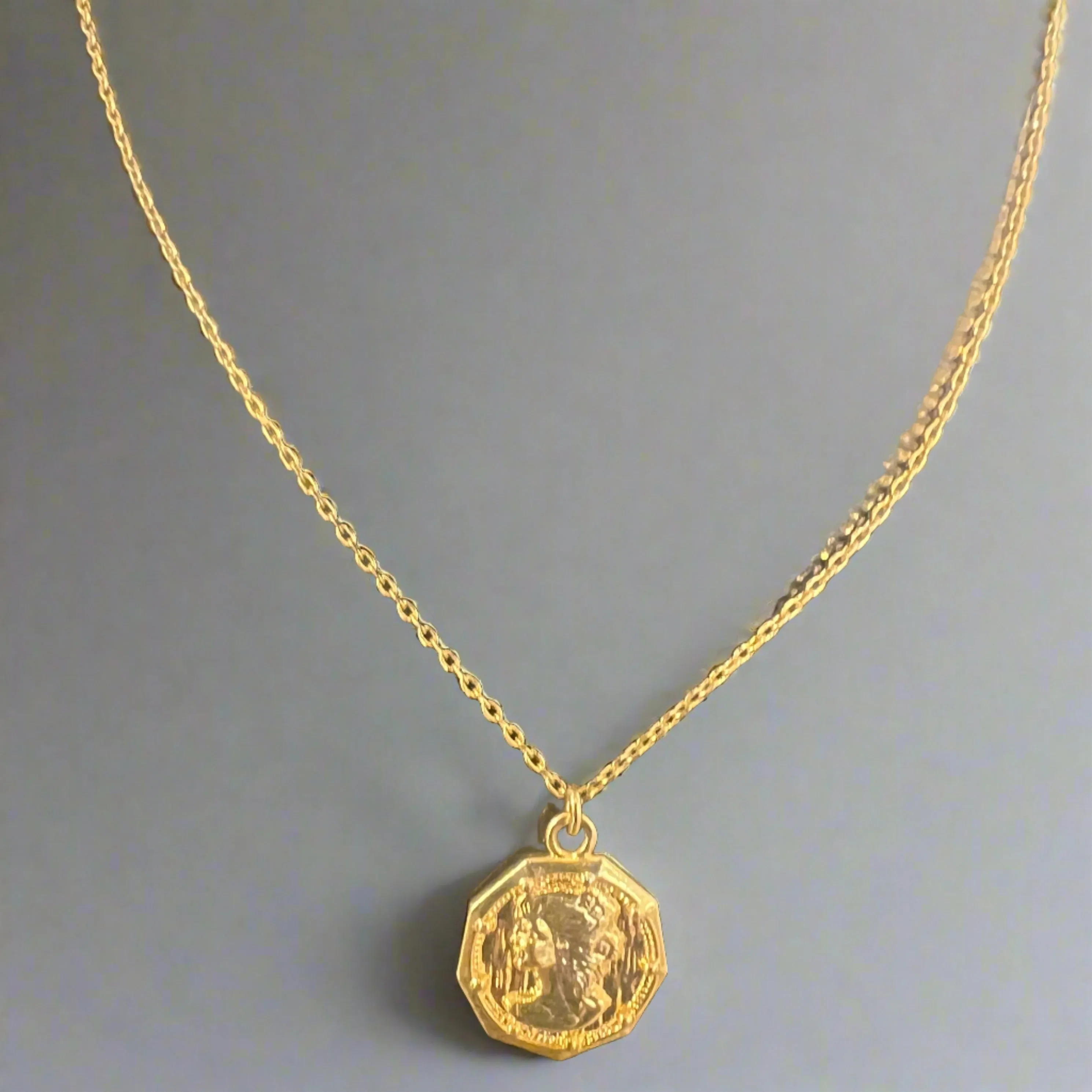 Bling Bar Vero Coin Charm Necklace