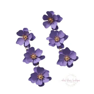 Blossom Cascade - Purple Earrings