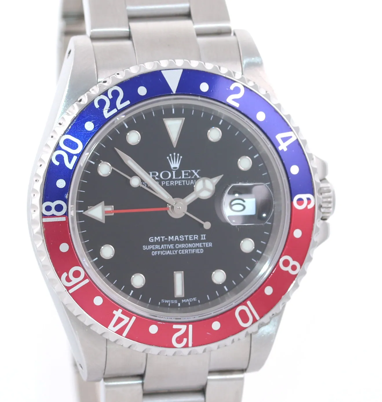BLRO BOX & PAPERS Rolex GMT-Master 2 Pepsi Red Blue Steel 16710 40mm Watch Box