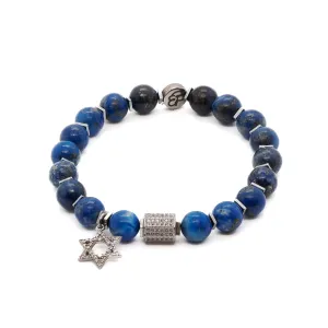 Blue Lapis Lazuli Star of David Bracelet