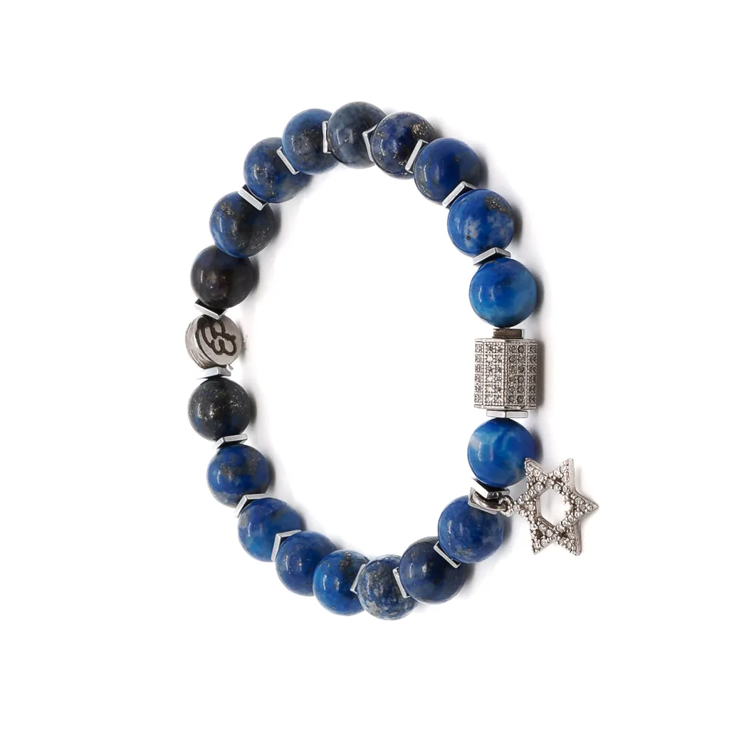 Blue Lapis Lazuli Star of David Bracelet