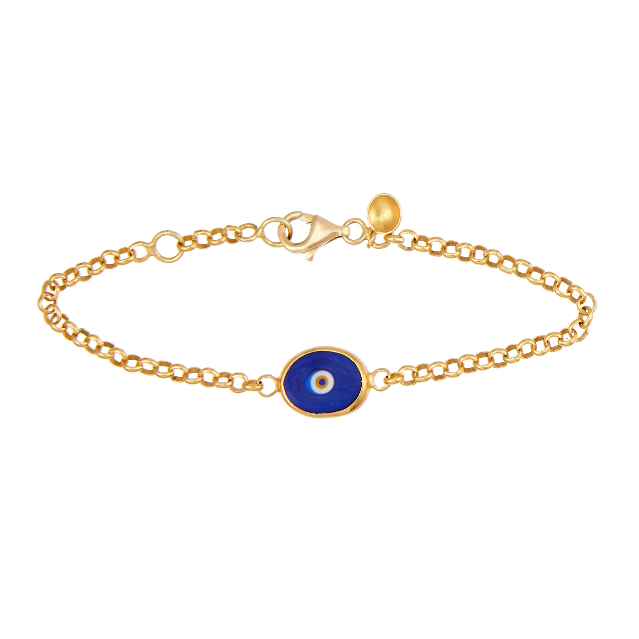 Blue Protection Single Juju Evil Eye Bracelet in 18K Gold