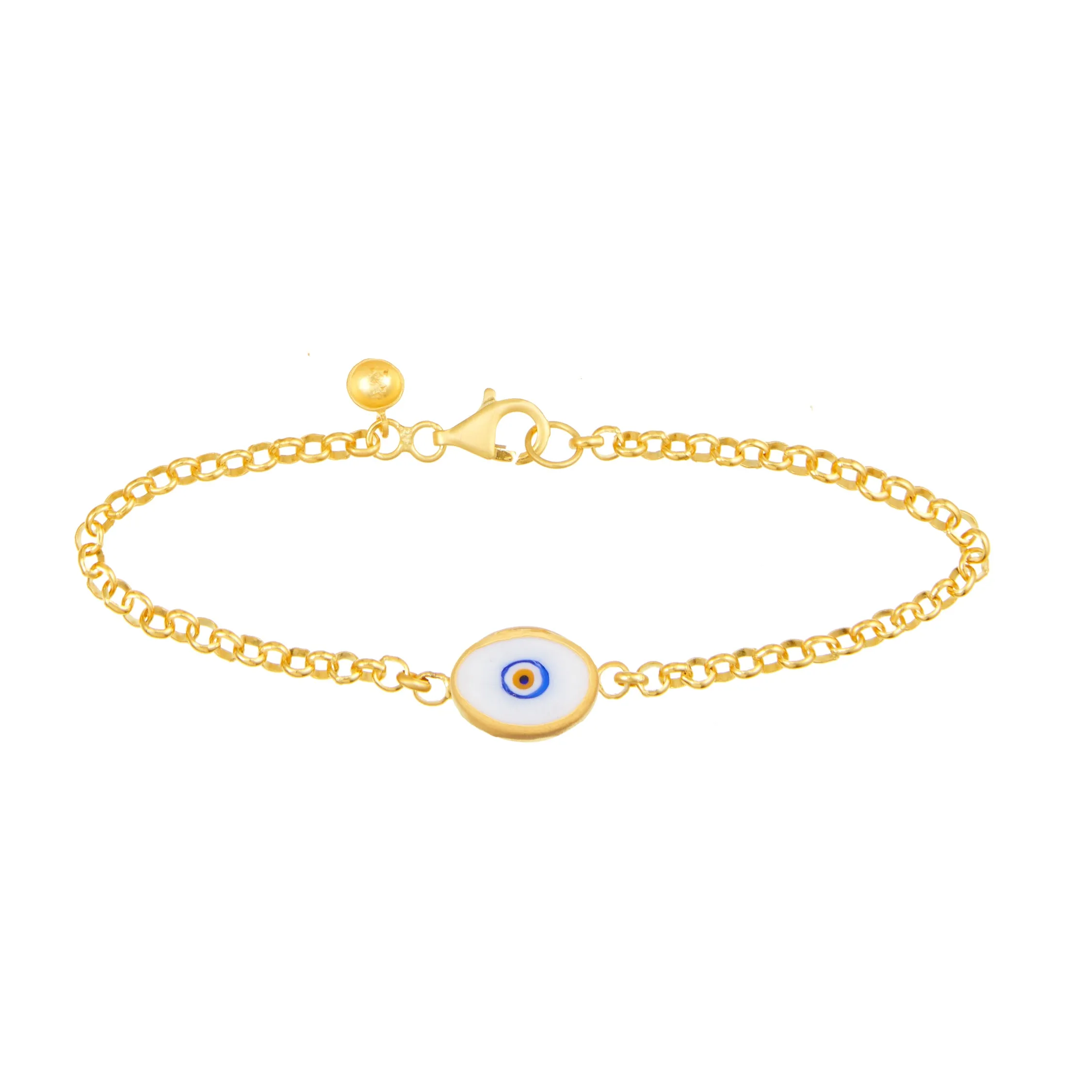 Blue Protection Single Juju Evil Eye Bracelet in 18K Gold