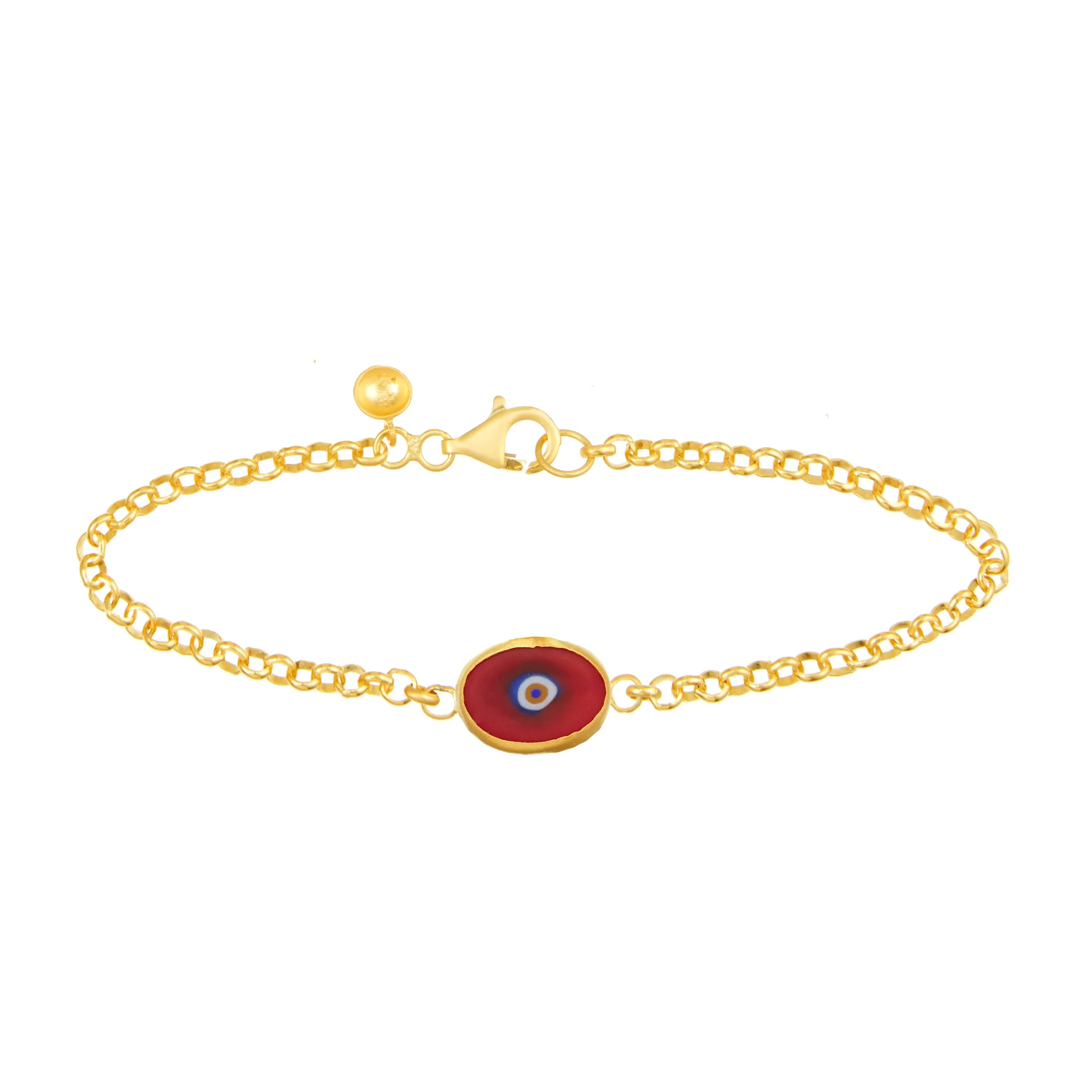 Blue Protection Single Juju Evil Eye Bracelet in 18K Gold