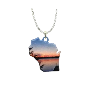 Blue Sunset WI Necklace, Item# 4197X