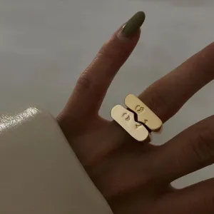 Boho Abstract Face Pair Ring Set