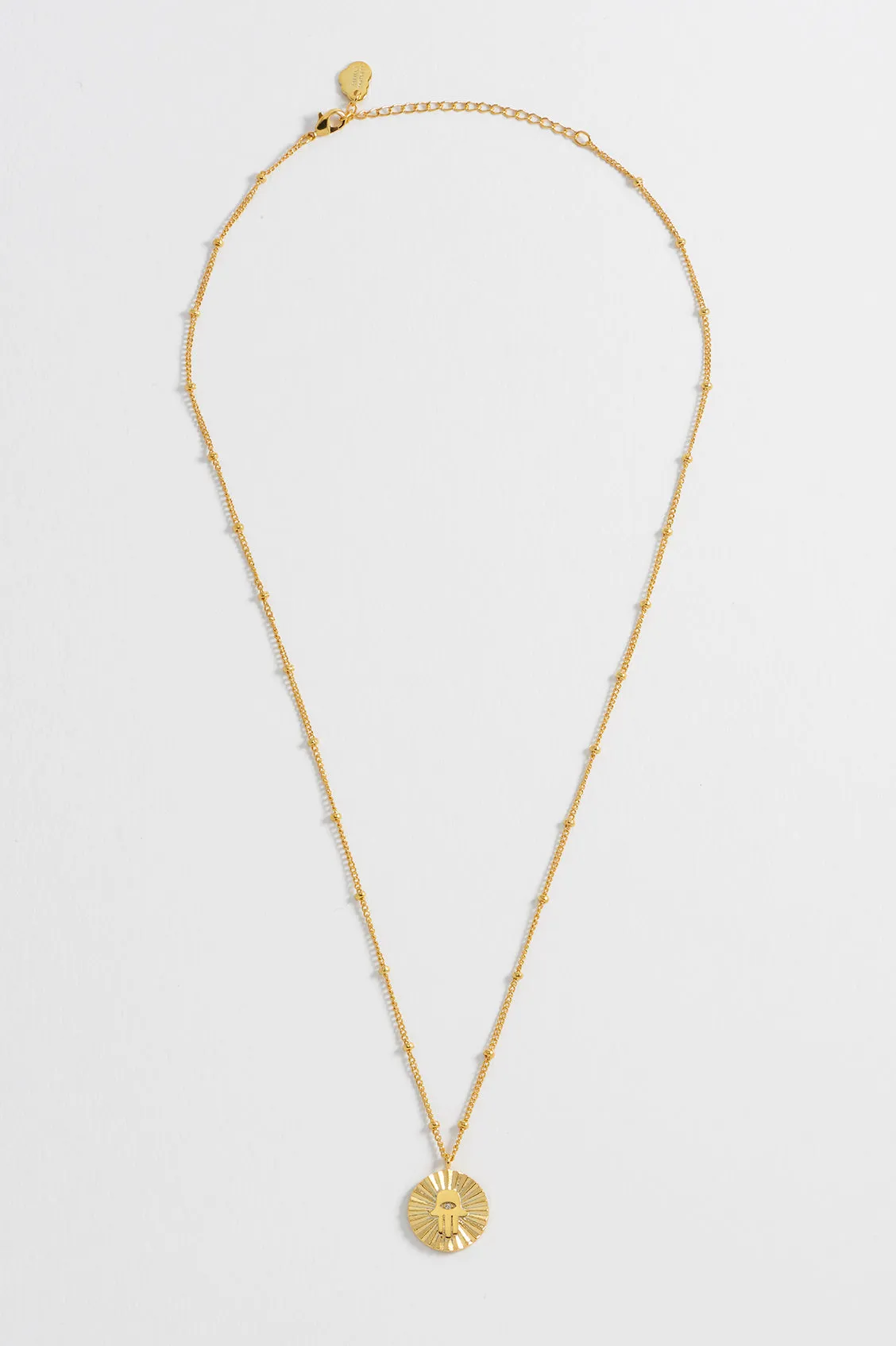 Boho Hamsa Hand Coin Necklace