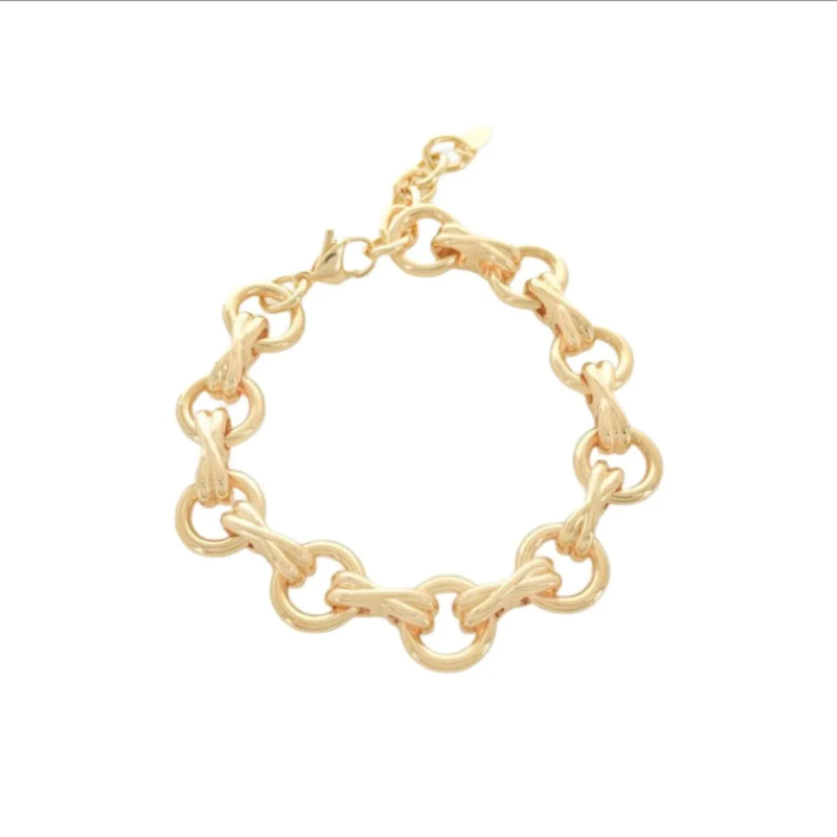 Brass YGP 8.5" Interlocking Chain Bracelet