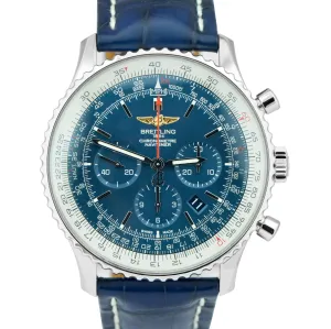 Breitling Navitimer 01 Aurora Blue 46mm AB0127 Chronograph Leather Watch