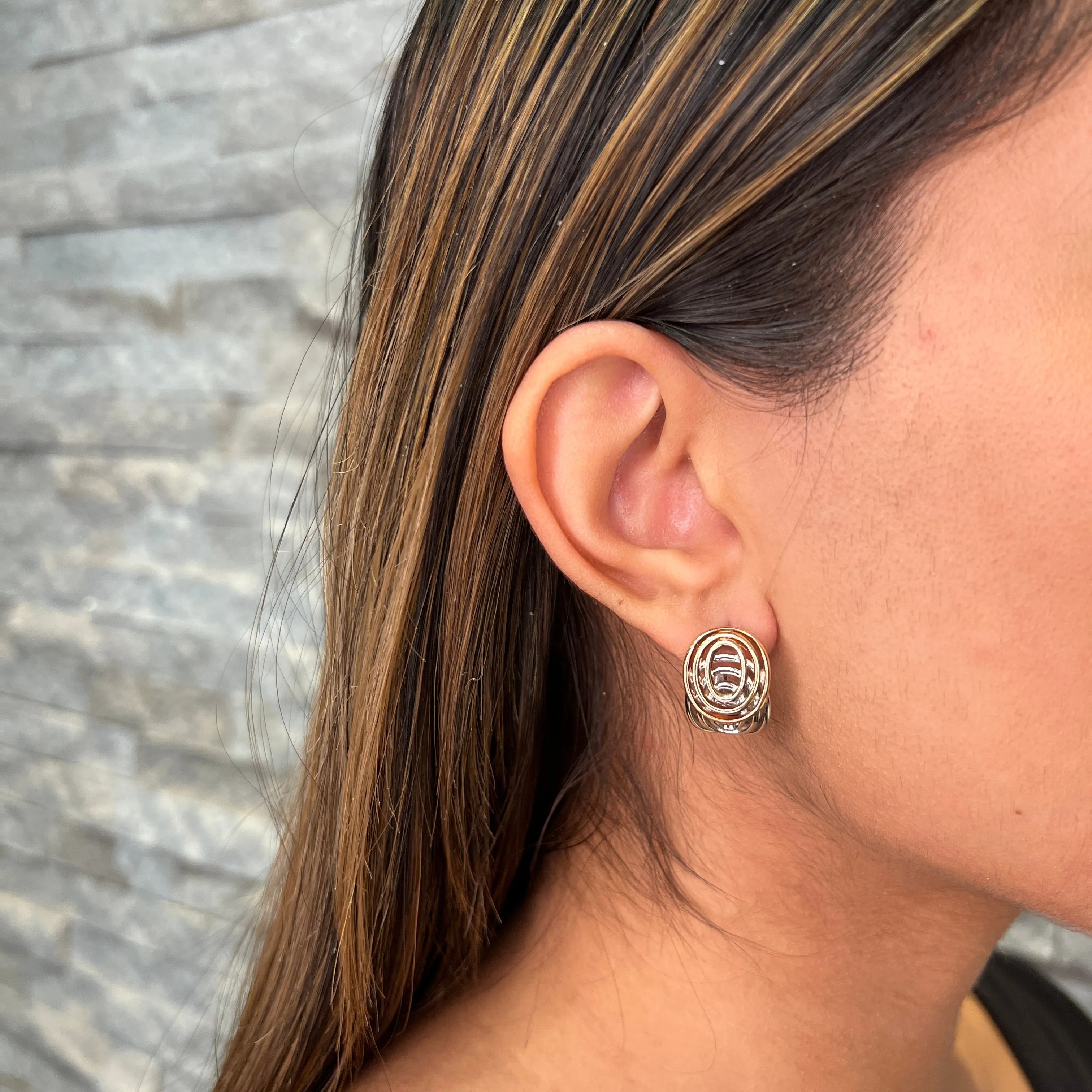 Breuning Sterling Silver Contemporary Hoop Earrings
