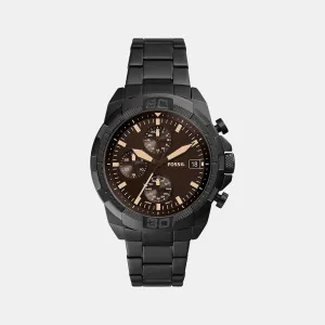 Bronson Men Quartz Black Dial Chronograph Stainless Steel Watch FS5851