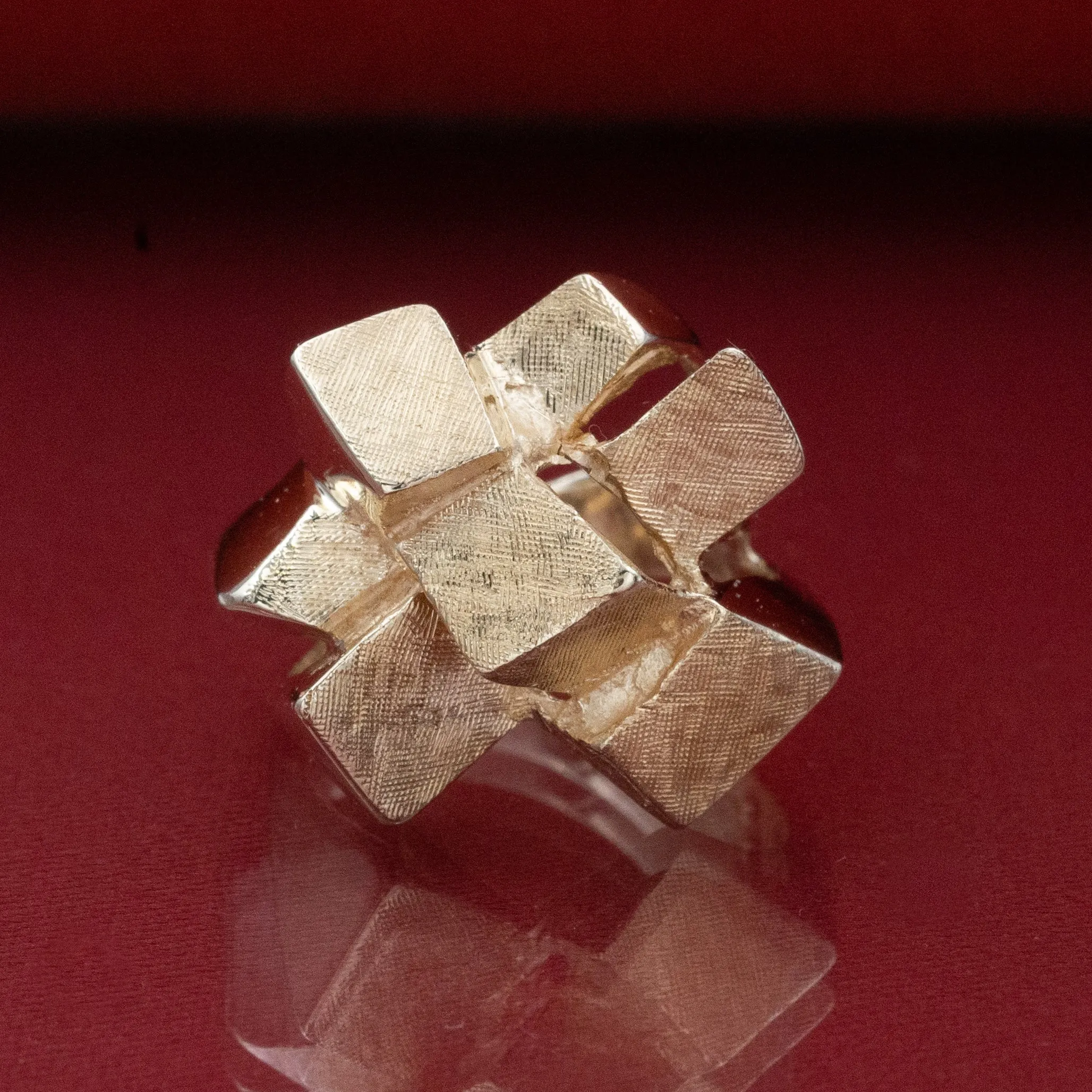 Brutalist Geometric Ring C. 1970s