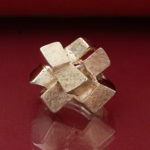Brutalist Geometric Ring C. 1970s