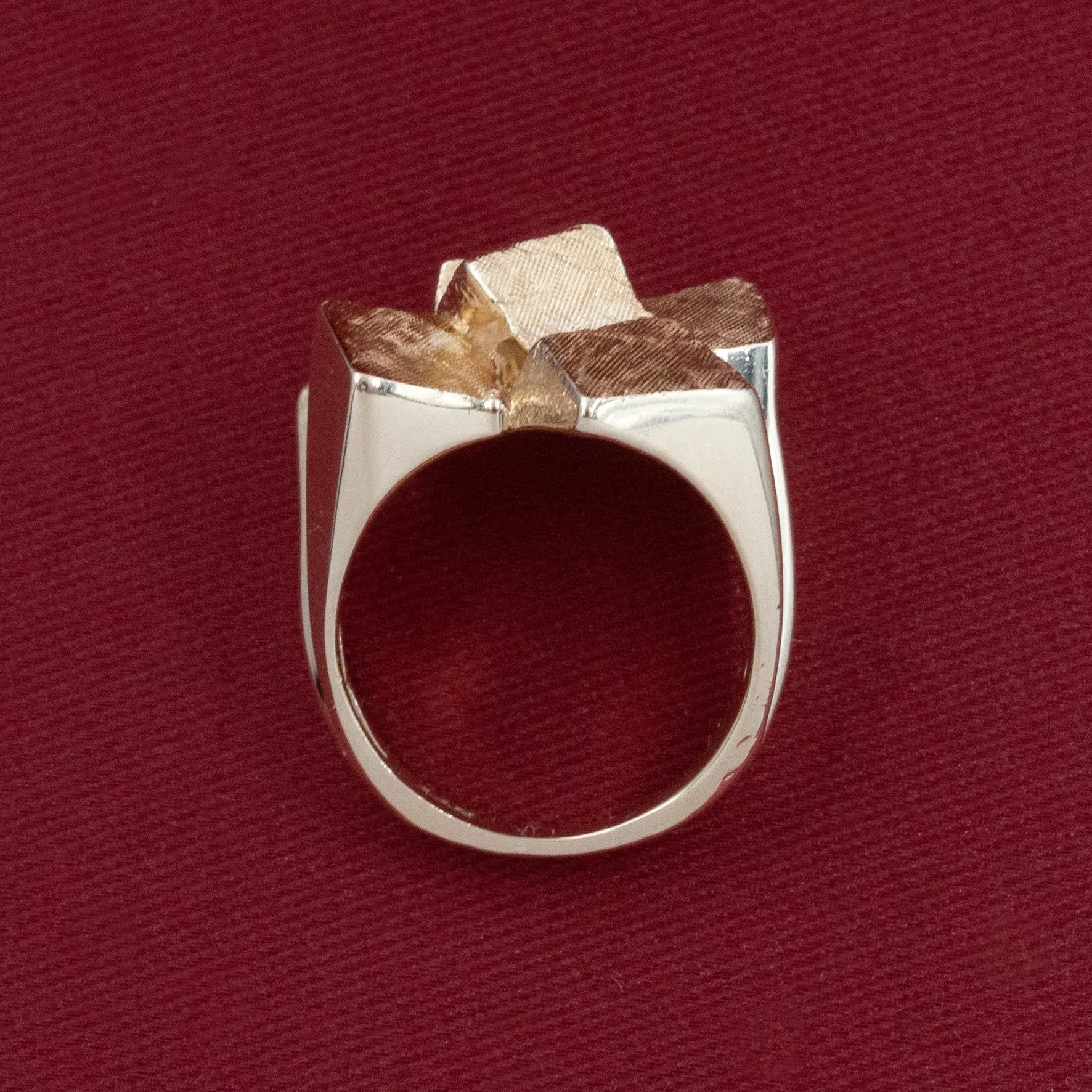 Brutalist Geometric Ring C. 1970s