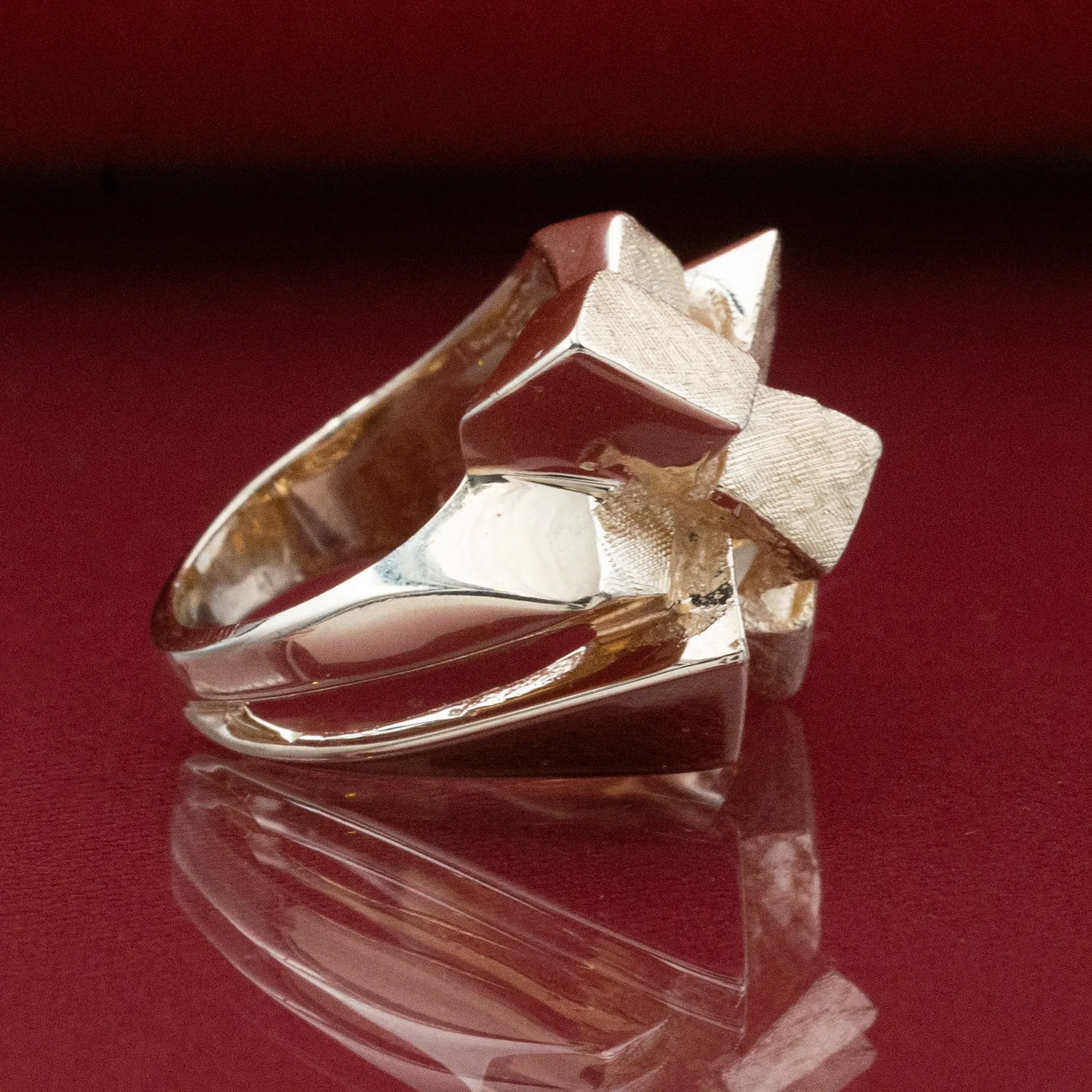 Brutalist Geometric Ring C. 1970s