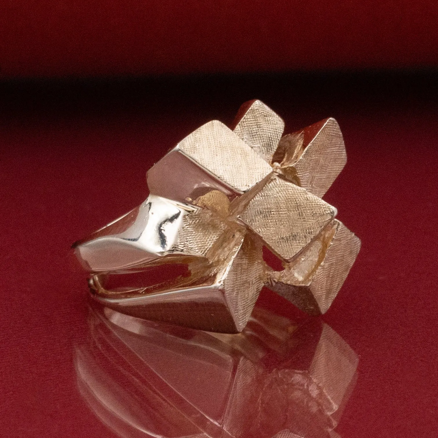 Brutalist Geometric Ring C. 1970s