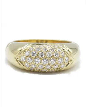 Bulgari Tronchetto Diamond Gold Band Ring