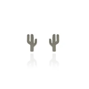Cactus Stud Earrings (Silver)