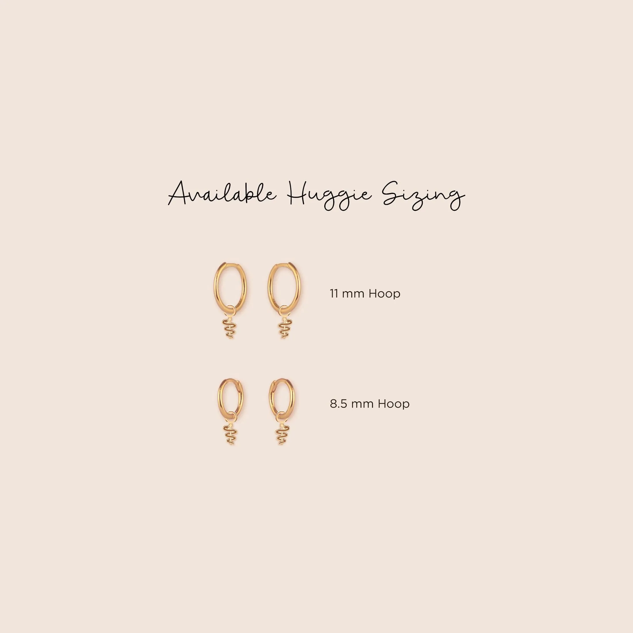 Caduceus Huggie Hoops