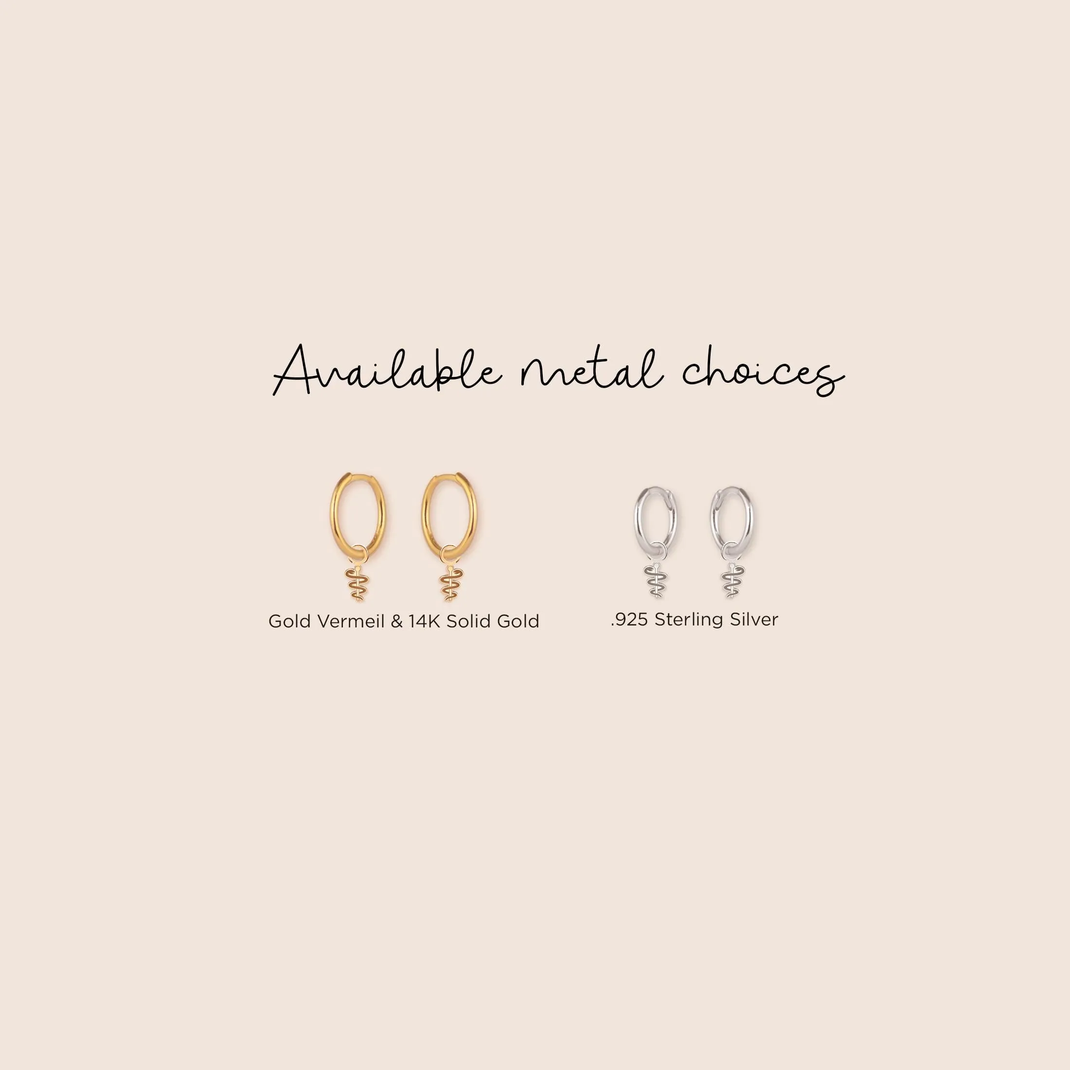 Caduceus Huggie Hoops