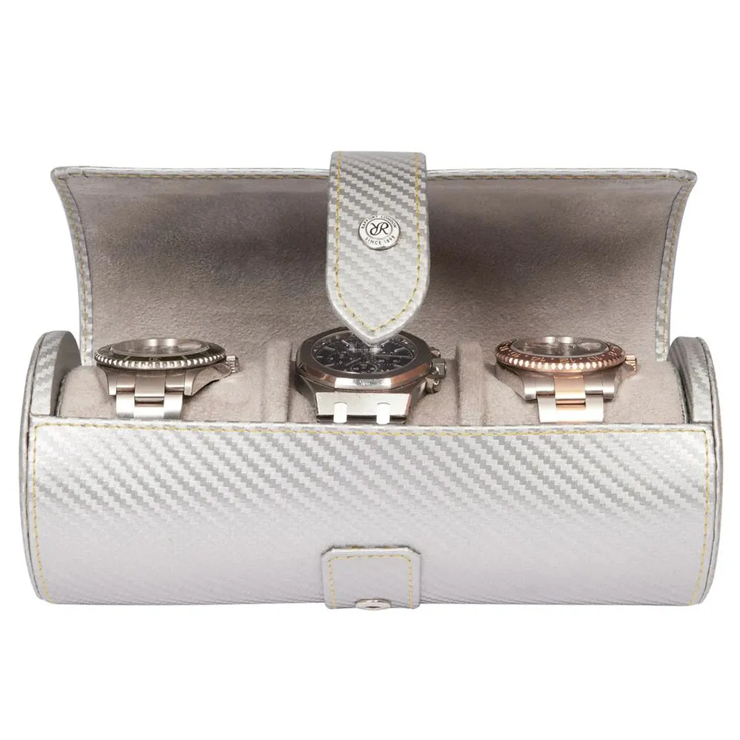Carbon 3 Watch Roll - Silver