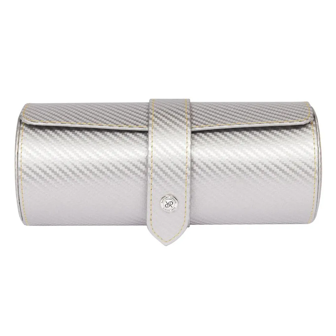 Carbon 3 Watch Roll - Silver