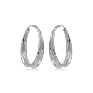 Carla Sterling Silver Round Off Set Hoop Earrings