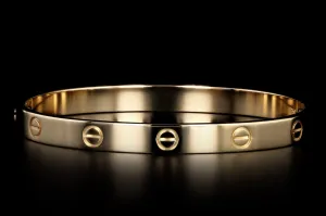 Cartier 18K Yellow Gold Love Bracelet Size 18