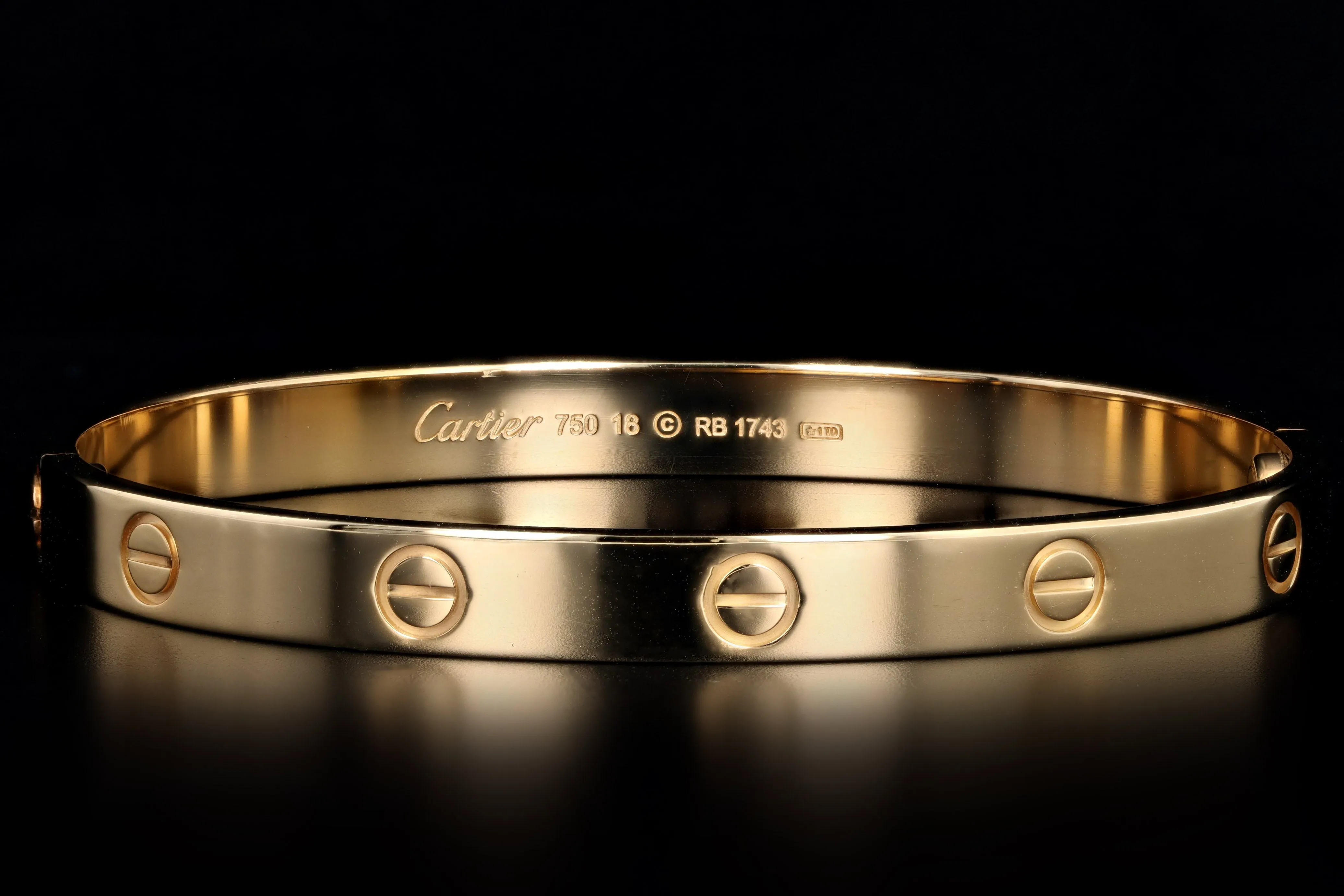 Cartier 18K Yellow Gold Love Bracelet Size 18