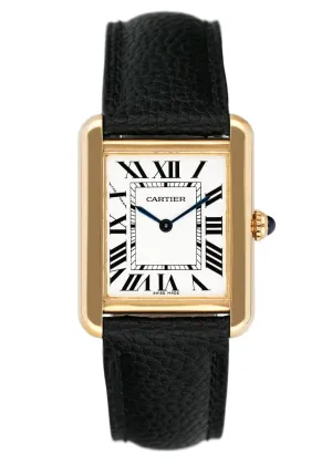 Cartier Tank Solo W1018755 18K Yellow Gold Ladies Watch