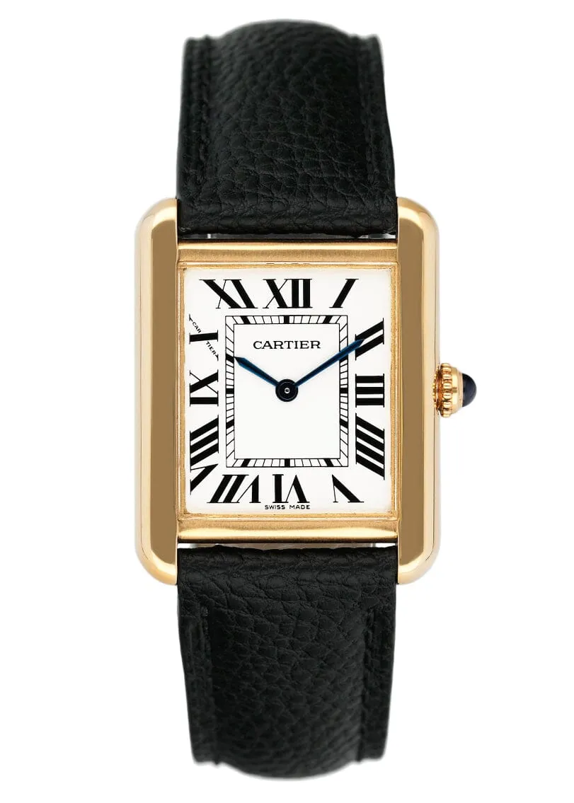 Cartier Tank Solo W1018755 18K Yellow Gold Ladies Watch