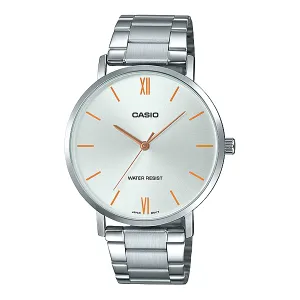 Casio Silver Stainless Steel Silver Dial Quartz Watch for Gents - MTP-VT01D-7BUDF