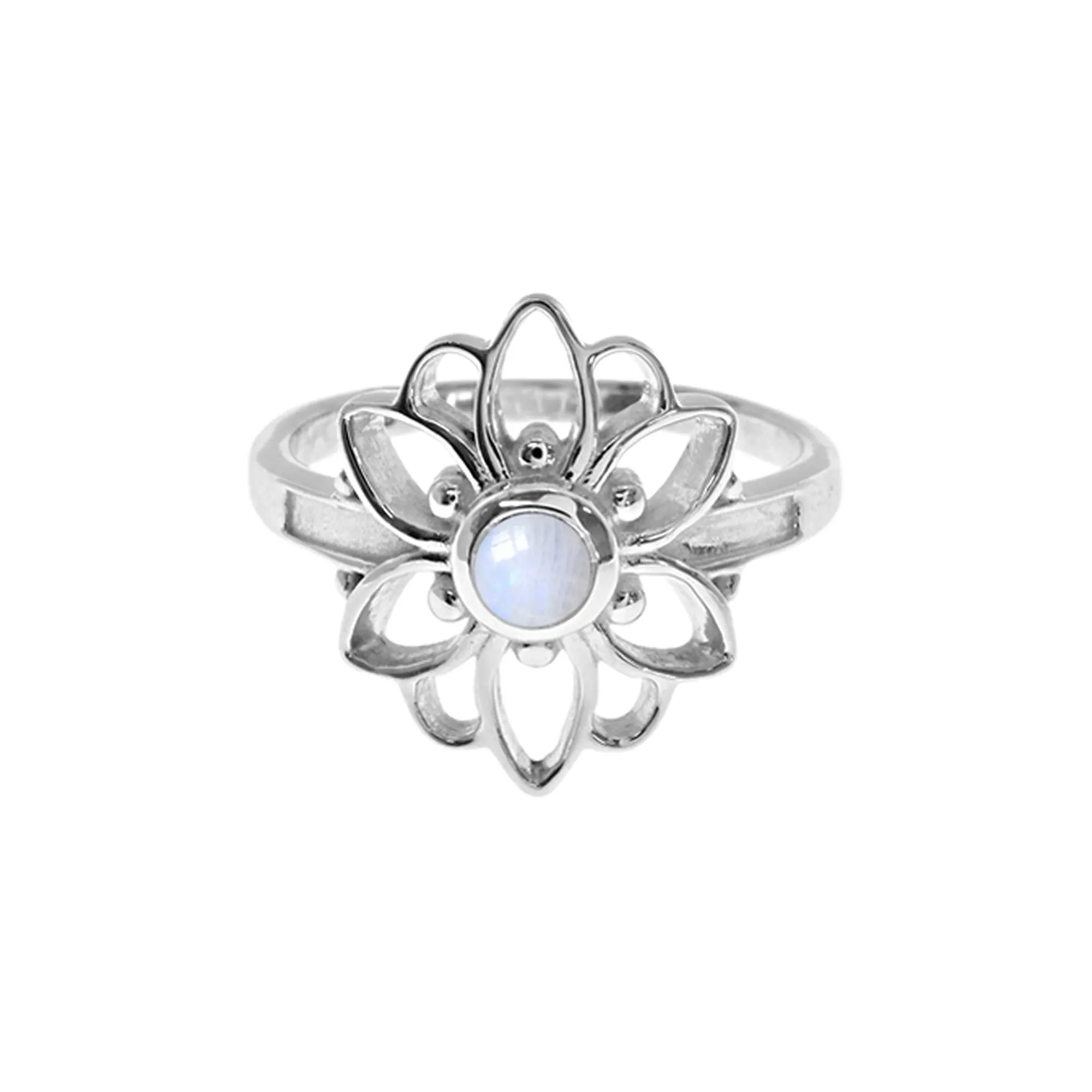 Catalina rainbow moonstone mandala ring