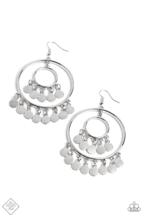 Caviar Command - Silver Paparazzi Earrings