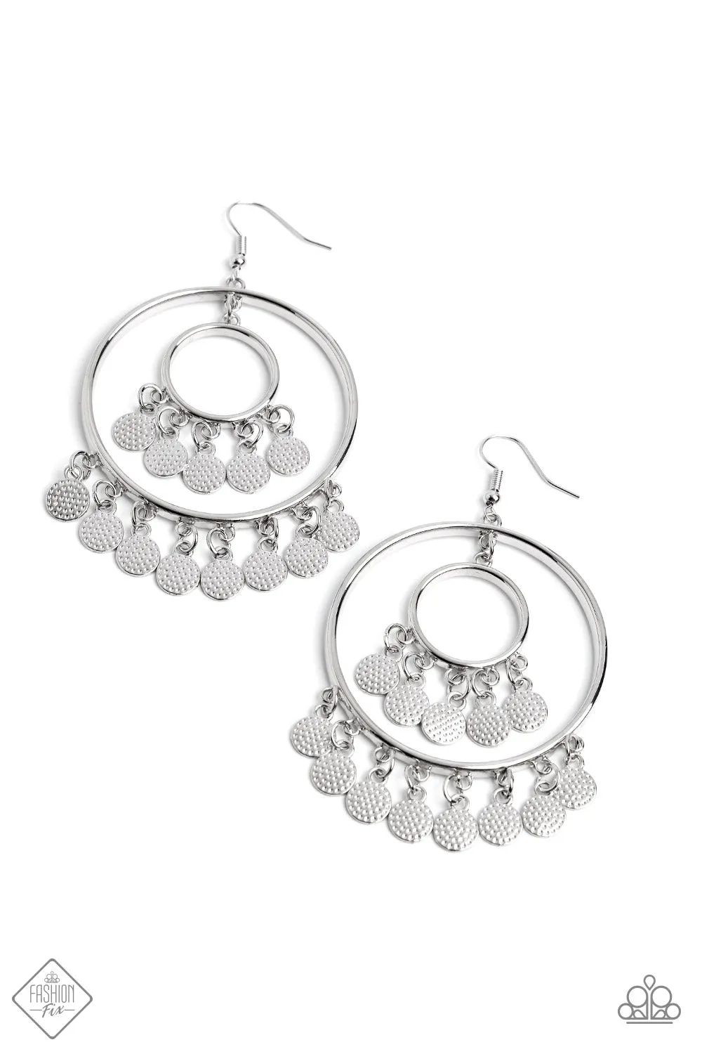 Caviar Command - Silver Paparazzi Earrings