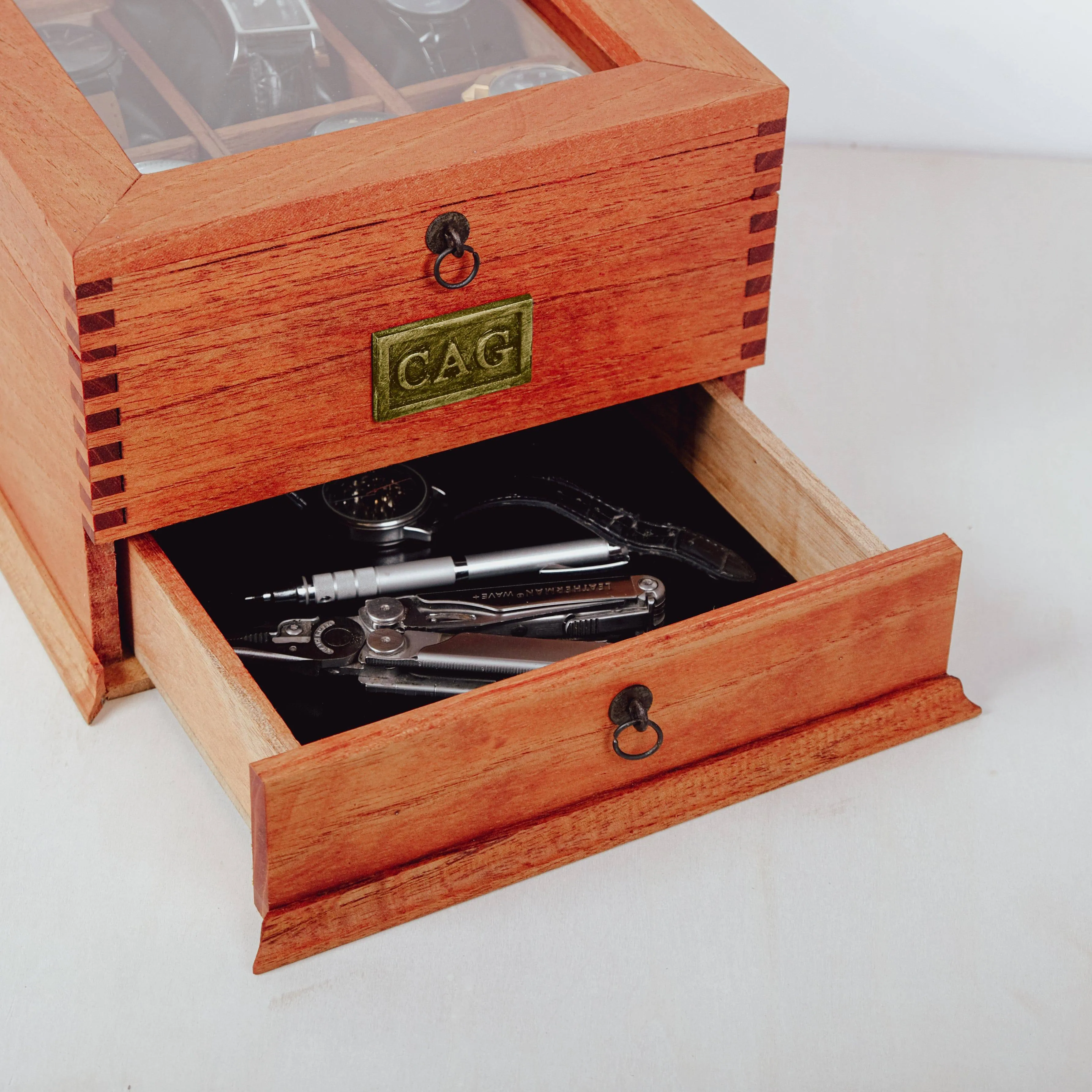 Cedar Watch Box for 6 Watches with Drawer