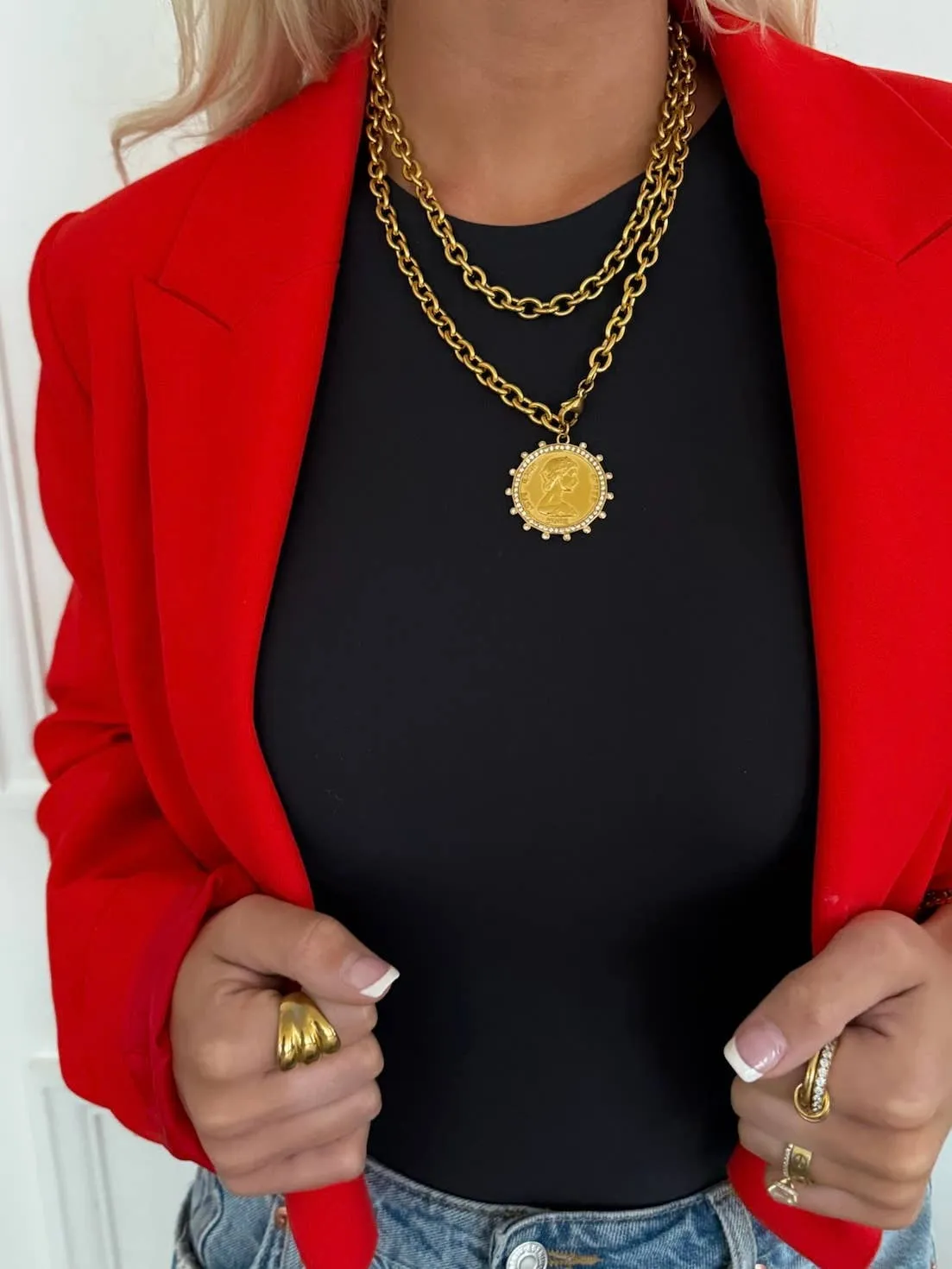 CHANSUTTPEARLS - XL COIN NECKLACE