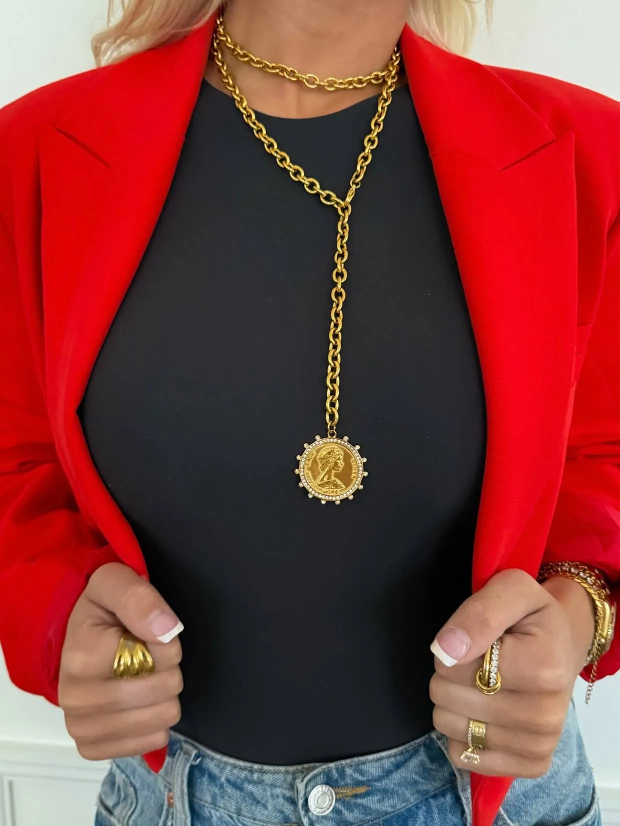 CHANSUTTPEARLS - XL COIN NECKLACE