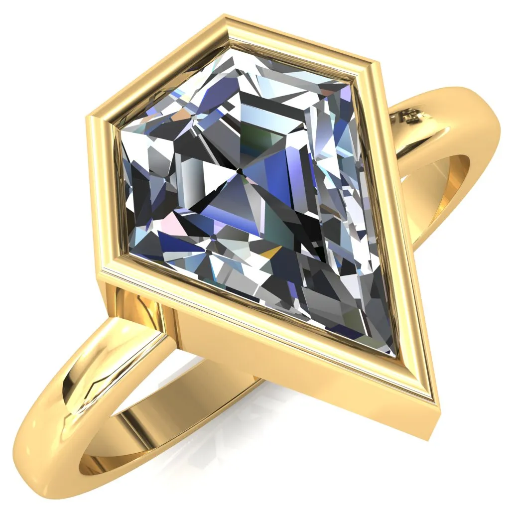 Charm Shield Cut Bezel Set Classic Solitaire Ring