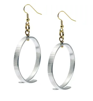 Chased Aluminum Hoop Earrings