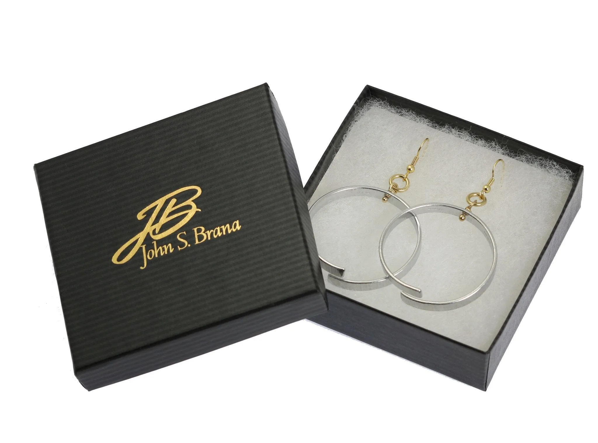 Chased Aluminum Hoop Earrings