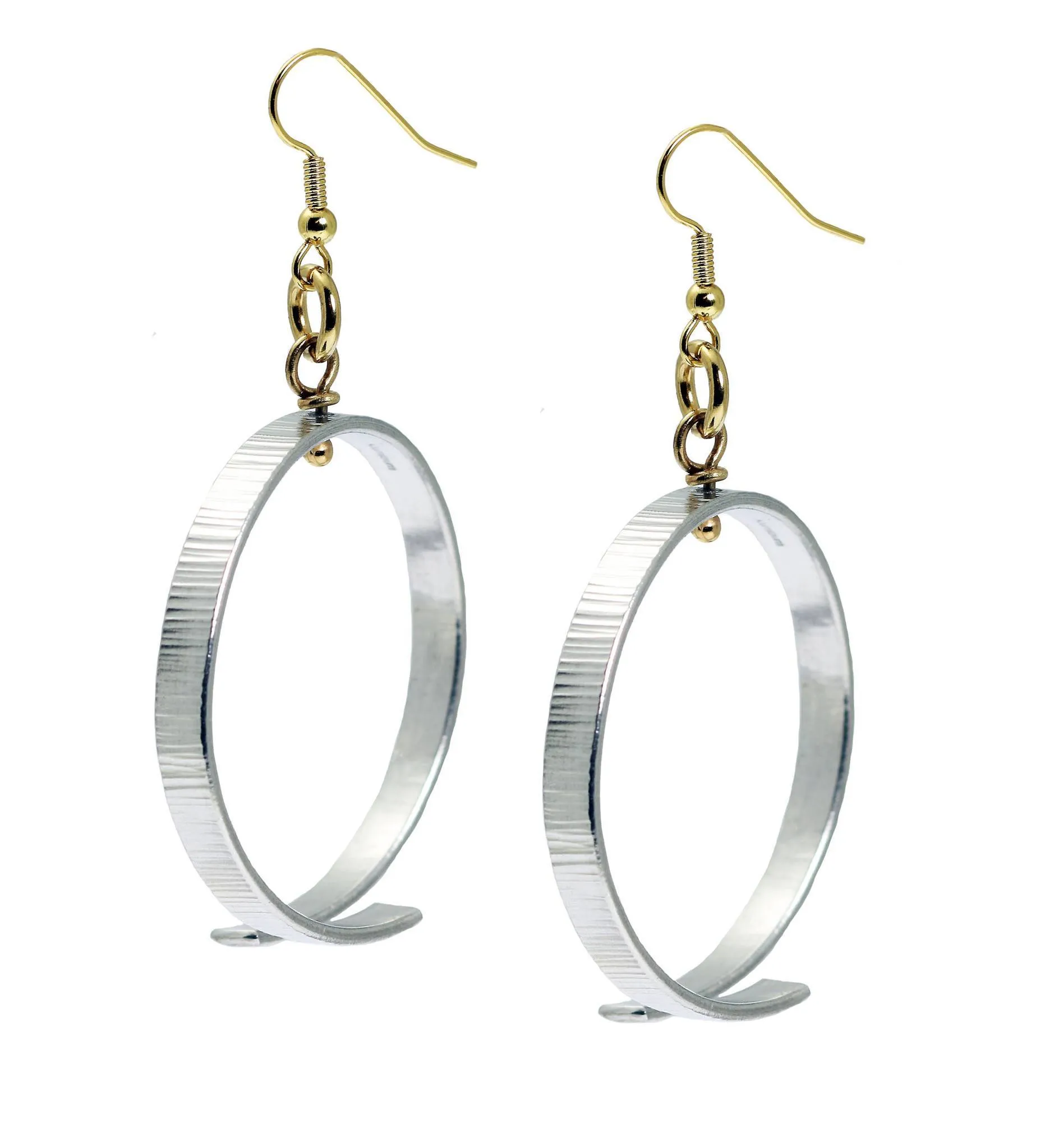 Chased Aluminum Hoop Earrings