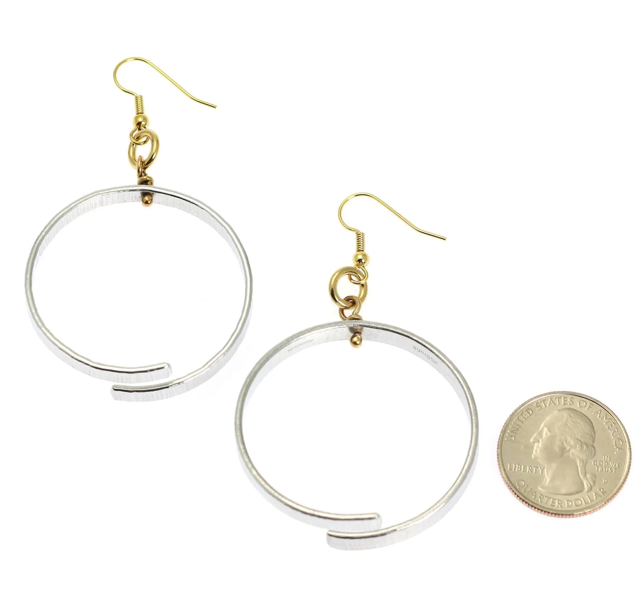 Chased Aluminum Hoop Earrings