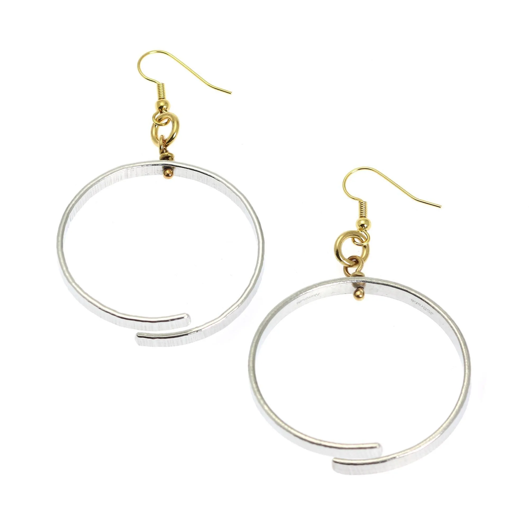 Chased Aluminum Hoop Earrings