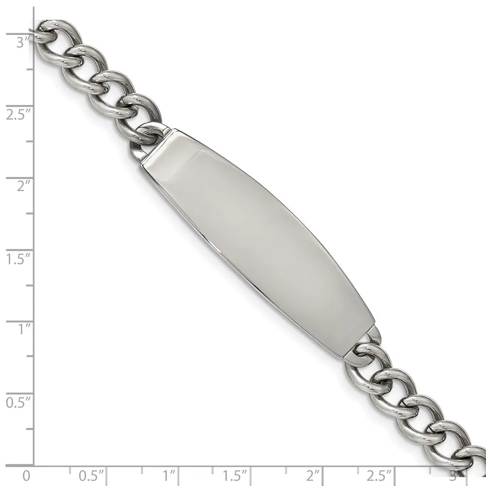 Chisel Stainless Steel Polished Curb Chain 8.5 inch ID Bracelet