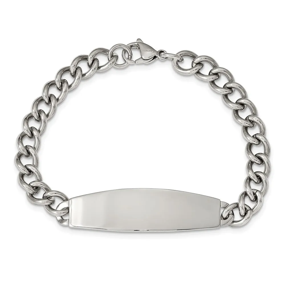 Chisel Stainless Steel Polished Curb Chain 8.5 inch ID Bracelet